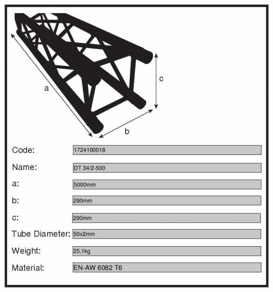 Dura Truss DT 34-500 straight Dura Truss DT 34-500 straight