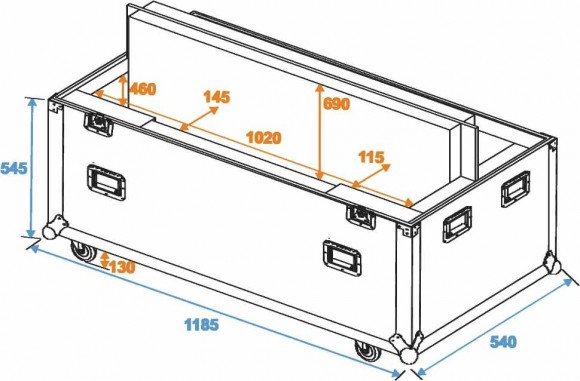 ROADINGER Flightcase 2x LCD ZLD32/42
