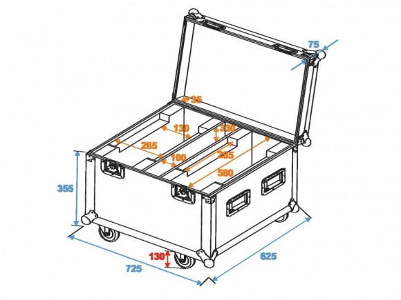 ROADINGER Flightcase 2x Mega Wave