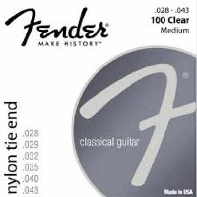 FENDER NYLON ACOUSTIC STRINGS 100 CLR/SLVR TIE END 028-.043
