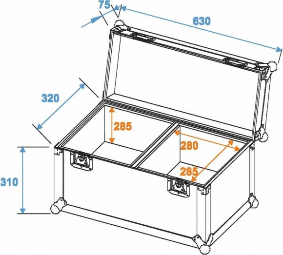 ROADINGER Flightcase 2x TMH-3/3.1/4/5/10/11