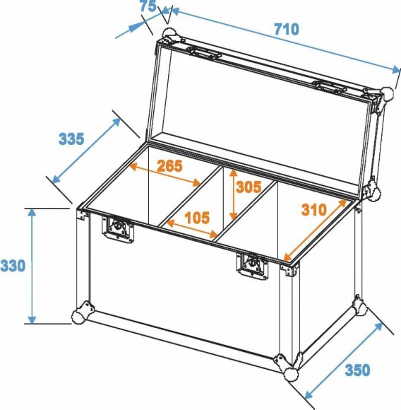 ROADINGER Flightcase 2x TMH-30/40/60