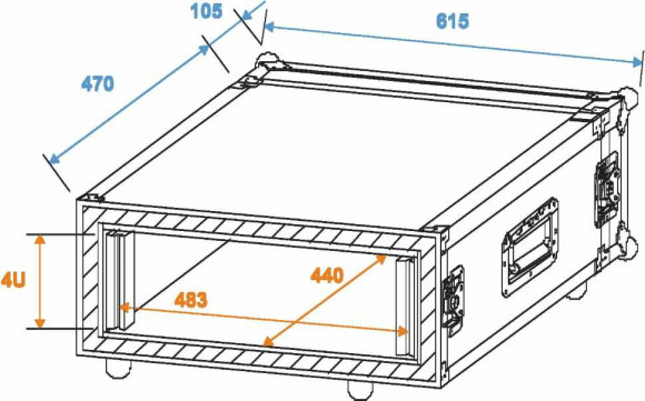ROADINGER Amplifier Rack SP-2, 4U, shock-proof