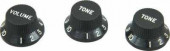 DIMARZIO STRAT REPLACEMENT KNOBS (1V,2T) BLACK DM2111BK