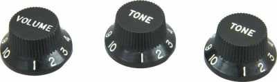 DIMARZIO STRAT REPLACEMENT KNOBS (1V,2T) BLACK DM2111BK