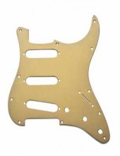 FENDER PICKGUARD STANDARD STRAT - 3 SINGLE COILS - 11 SCREW HOLES -GOLD ANODIZED - 1 PLY
