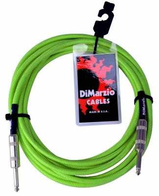 DIMARZIO INSTRUMENT CABLE 10` NEON GREEN EP1710SSGN