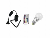 EUROLITE Set LED A60 230V 5W E27 multicolor RC + Triangle base black EUROLITE Set LED A60 230V 5W E27 multicolor RC + Triangle base black