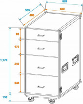 ROADINGER Universal Drawer Case FD-1 Wheels