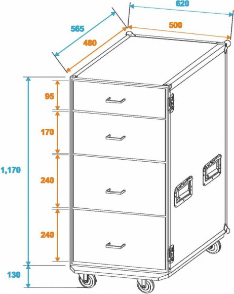 ROADINGER Universal Drawer Case FD-1 Wheels