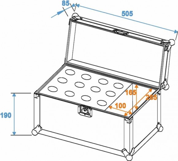 ROADINGER Microphone Case Road 12 Microphones sil