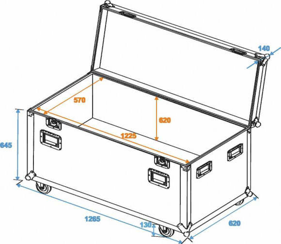 ROADINGER Universal Tour Case Pro, w. Wheels 120cm