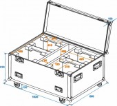 ROADINGER Flightcase 4x DMH-90/150/DMB-160/PLB-230