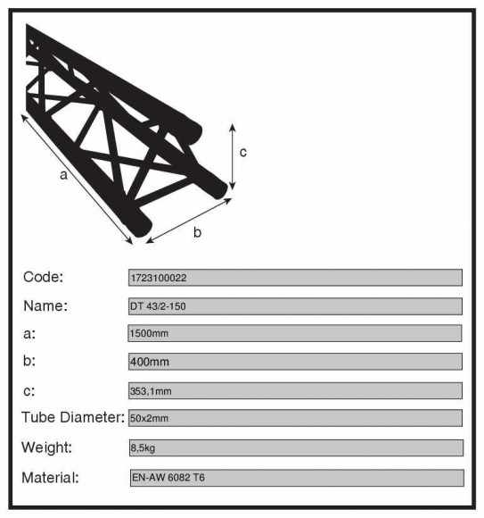 Dura Truss DT 43-150 straight Dura Truss DT 43-150 straight
