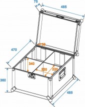 ROADINGER Flightcase 4x PAR-56 Spot long