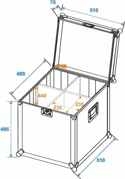 ROADINGER Flightcase 4x PAR-64 Spot long