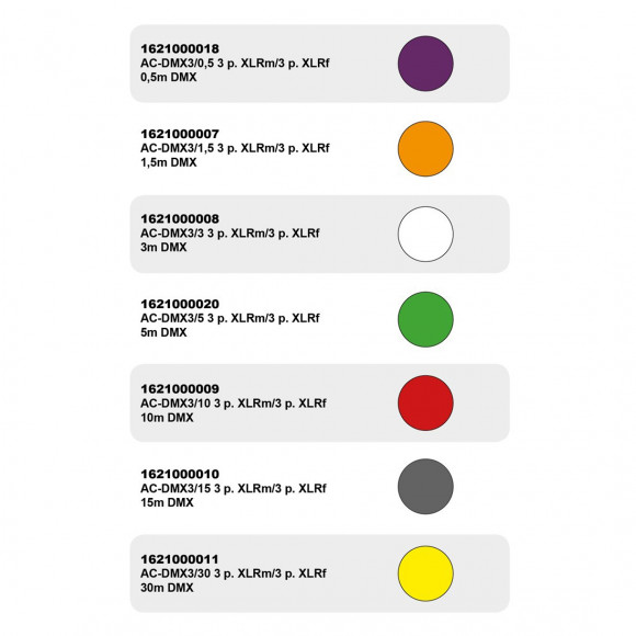 Кабель ADJ AC-DMX3/0,5 3 p. XLRm/3 p. XLRf 0,5m DMX Кабель ADJ AC-DMX3/0,5 3 p. XLRm/3 p. XLRf 0,5m DMX