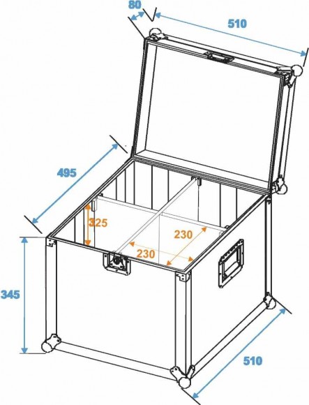 ROADINGER Flightcase 4x PAR-64 Spot short