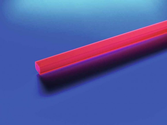 EUROLITE Tubing 10x10mm red UV-active 4m