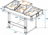 ROADINGER Console Road Table 2xTT with Laptop Tray