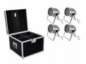 EUROLITE Set 4x LED PAR-64 HCL 12x10W sil + Case EUROLITE Set 4x LED PAR-64 HCL 12x10W sil + Case