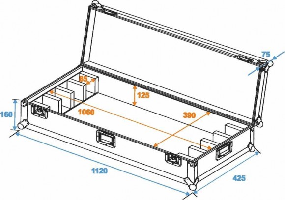 ROADINGER Flightcase 4x POS-12 LED TCL PS
