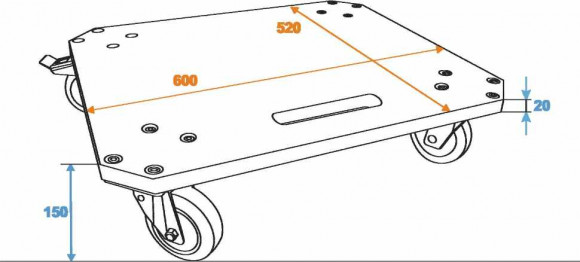 ROADINGER Wheel Board MDF 4 wheels 2 brakes