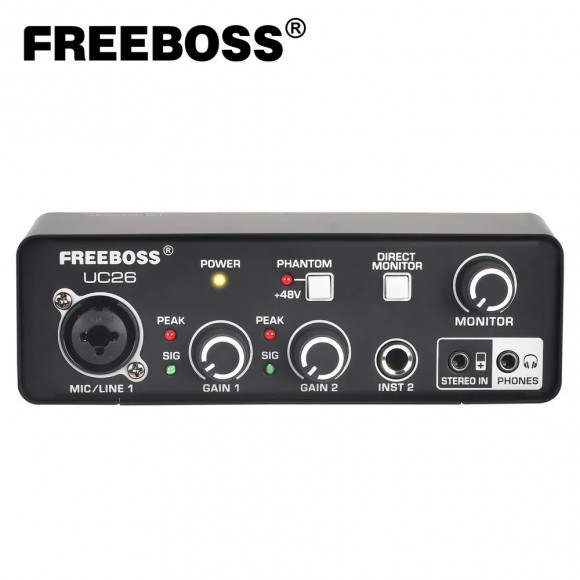 Freeboss UC26 Аудиоинтерфейс 24 бит/48 кГц Freeboss UC26 Аудиоинтерфейс 24 бит/48 кГц