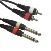 ADJ AC-2R-2J6M/3 2x RCA m to 2x 6,3 jack mon ADJ AC-2R-2J6M/3 2x RCA m to 2x 6,3 jack mon