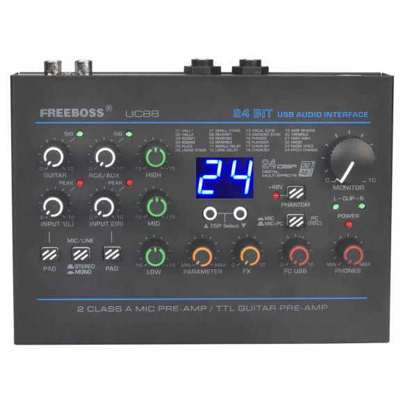 Freeboss UC88 Аудиоинтерфейс 24 бит/48 кГц Freeboss UC88 Аудиоинтерфейс 24 бит/48 кГц