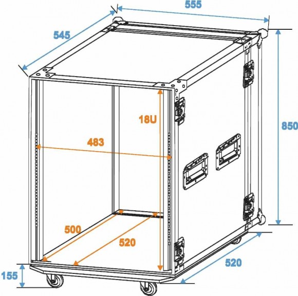 ROADINGER Rack Profi 18U 45cm with Wheels