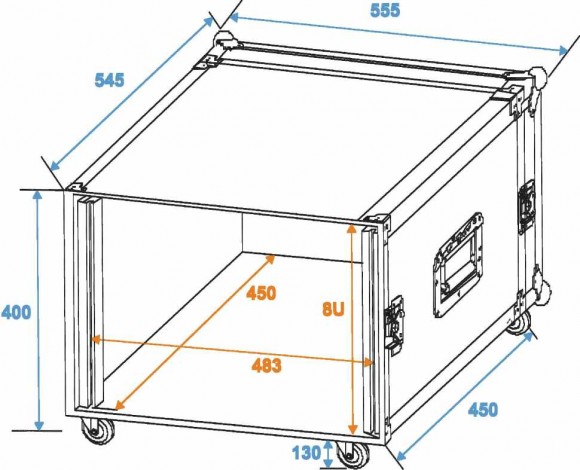 ROADINGER Rack Profi 8U 45cm with Wheels