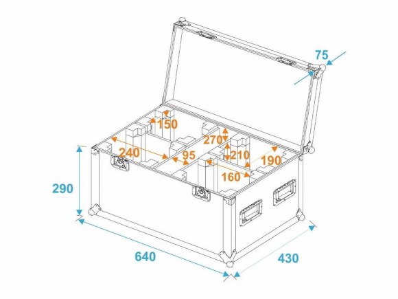 ROADINGER Flightcase 4x TMH-14/FE-300