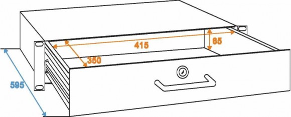 OMNITRONIC Rack Drawer with Lock 2U