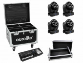 EUROLITE Set 4x LED TMH-12 + Controller + Cases