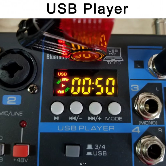LOMEHO AM-04 Микшерный пульт 4-канальный Bluetooth USB