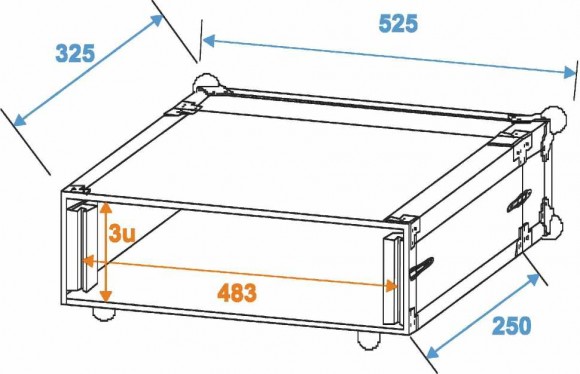 ROADINGER Effect Rack CO DD, 3U, 24cm deep, black