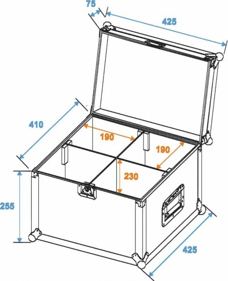 ROADINGER Flightcase 4x TMH-6/7/8/9
