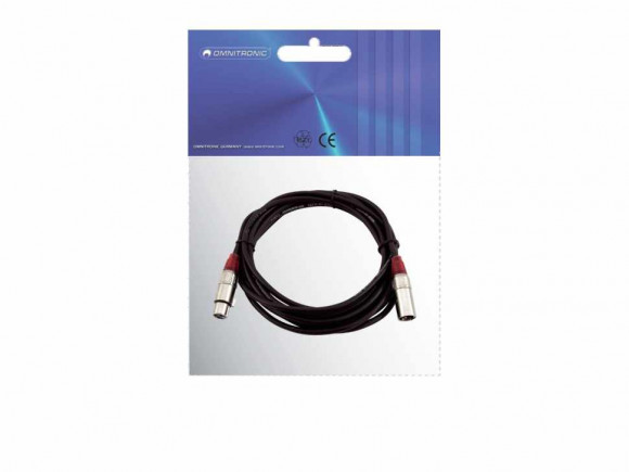 OMNITRONIC XLR cable 3pin 5m bk/rd