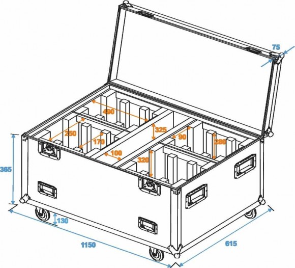 ROADINGER Flightcase 4x Wave