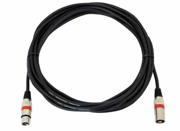 OMNITRONIC XLR cable 3pin 7.5m bk/rd