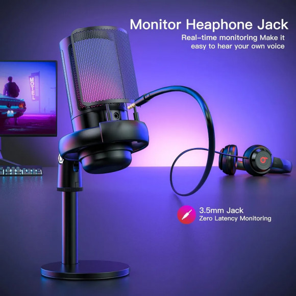 LOMEHO ME-6S B Конденсаторный микрофон, USB, 24 бит, 192 кГц LOMEHO ME-6S B Конденсаторный микрофон, USB, 24 бит, 192 кГц