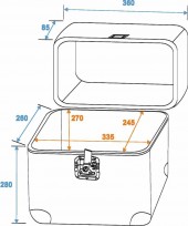 ROADINGER Record Case ALU 75/25, rounded, bk