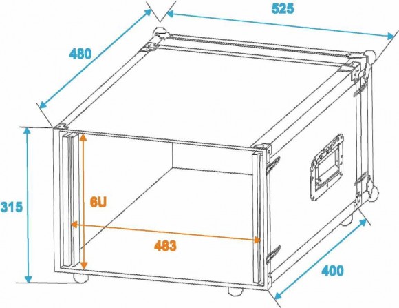 ROADINGER Effect Rack CO DD, 6U, 38cm deep, black