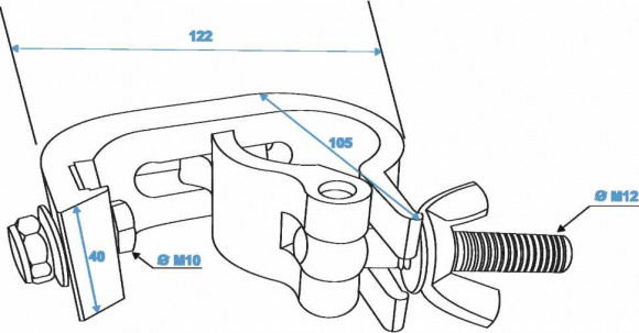 EUROLITE TH-200 Theatre Clamp silver TUV