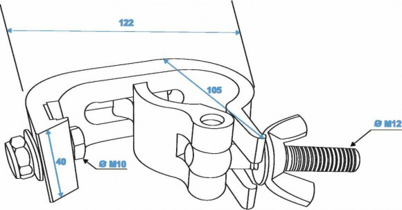 EUROLITE TH-200S Theatre Clamp black TUV