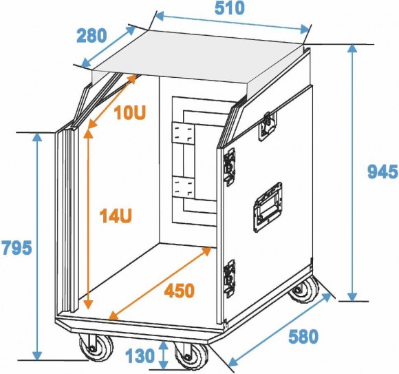 ROADINGER Special Combo Case LS5 Laptop Desk, 14U