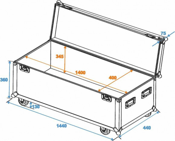 ROADINGER Universal Case Profi 140x40x40cm wheels