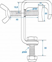 EUROLITE TH-25 Clamp for 25mm Tube sil